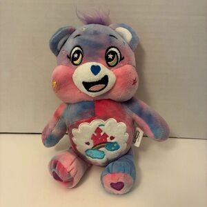 Fetch Care Bears Share Bear Dog Toy Squeaky Chew Plush Stuffed Animal Tie Dye